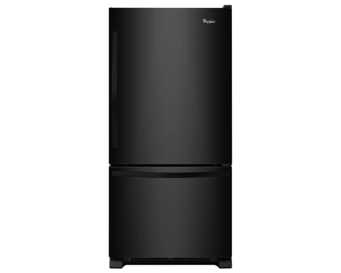 Whirlpool 30 inch 19 cu.ft. Bottom Freezer Refrigerator with Freezer Drawer in black WRB329DFBB