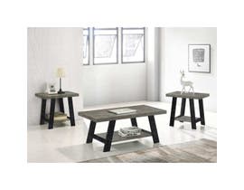 Titus Furniture 3 pc Coffee Table Set in 2-Tone Concrete Look Finish T5069