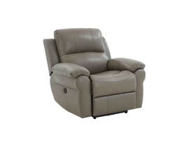 Kwality Leather Power-Reclining Chair in Grey 7164-GR-C