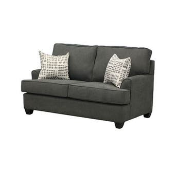 Edgewood Furniture Fabric Loveseat in Charcoal C392-35
