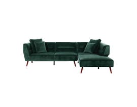 Primo 2pc Fabric Sectional With Toss Pillow in Forest U931114