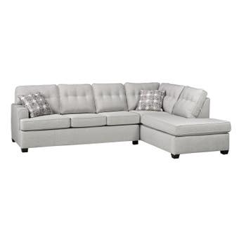 A&C Furniture Fabric Sectional in Ash Grey 1550