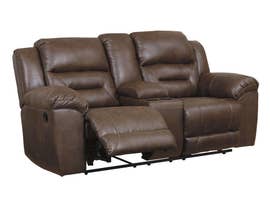 Signature Design by Ashley Reclining Loveseat with Console in Chocolate 3990494