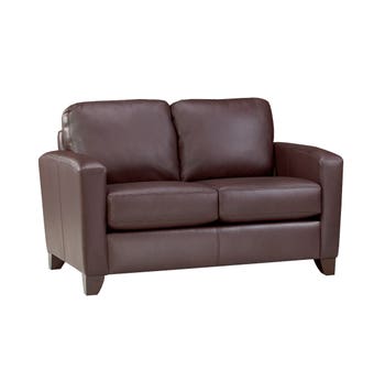 SBF Upholstery Astoria Collection Leather Loveseat in Zurick Chocolate 4375-2