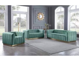 Kwality Shannon Velvet Sofa Set in Mint 5101