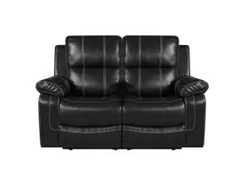Fresh Leather Air Reclining Loveseat in Black 6020