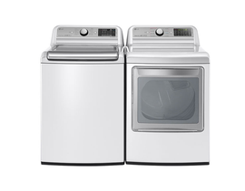 LG Laundry Pair 5.8 Cu. Ft. High Efficiency Washer WT7300CW & 7.3 Cu. Ft. Electric Dryer in White DLEX7250W