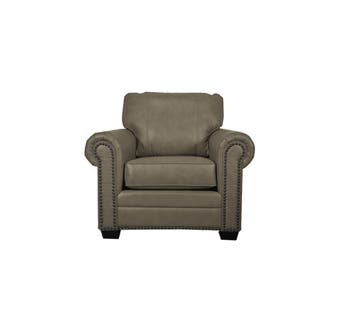 SBF Upholstery Leather Chair in Cobblestone 7557