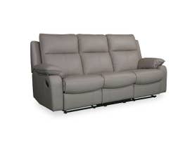 Apollo Leather Reclining Sofa in Taupe Grey 8182-036