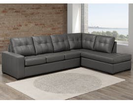 SBF Coral Collection 2pc Leather Sectional in Zurick Grey 9883