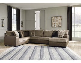 Signature Design by Ashley Abalone 3-Piece Sectional with Right-arm Chaise in Chocolate 91302S2