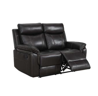 Kwality Nicolas Series Leather Air Reclining Loveseat in Brown 922LBR