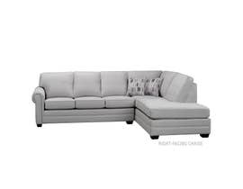 SBF Upholstery 2pc Fabric Sectional in Light Grey 9919