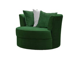 EWOOD Studio Fabric Swivel Chair in Juliette Emerald Pewter 997-20