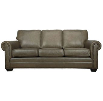 SBF Upholstery Leather Sofa in Cobblestone 7557