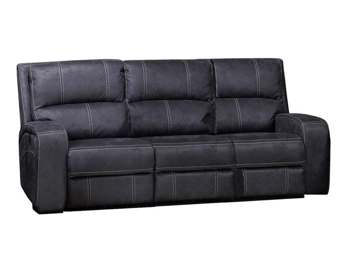 Kwality Perth Series Power Reclining Sofa with Drop Down Tray in Stone Grey Blue 8279