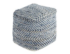 Signature Design by Ashley Chevron Series Hand Made Pouf in Blue A1000445