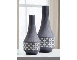 Signature Design by Ashley DORNITILLA Series Matte black and white painted ceramic Vases A2000262 (set of 2)