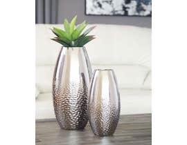 Signature Design by Ashley DINESH Series Silver glazed ceramic vases A2000355 (set of 2)