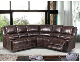 Flair Acton Series 3pc Reclining Sectional in Dark Brown