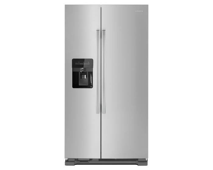 Amana 33 inch 21 cu. ft. Side-by-Side Refrigerator with Dual Pad External Ice and Water Dispenser in stainless steel ASI2175GRS