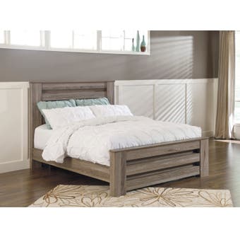 Signature Design by Ashley Zelen 3pc Poster Bed in Grey Oak B248