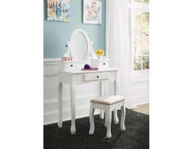 Signature Design by Ashley Vanity and Mirror with Stool in White B502-22