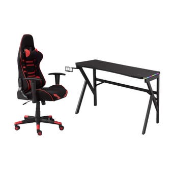Brassex 2pc Joy Table and Chair Gaming Set BRASSEX_1116171819-Red
