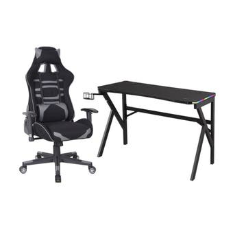 Brassex 2pc Joy Table and Chair Gaming Set BRASSEX_1116171819-Grey