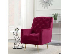 High Society Bryan Button Tufted Accent Chair with Gold Legs in Red UBY287100GLG