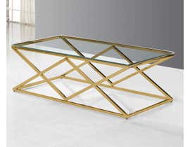 Kwality Imports Castor Coffee Table in Gold CT026GL