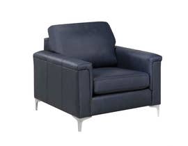 SBF Upholstery Leather Chair in Zurick Navy 4414