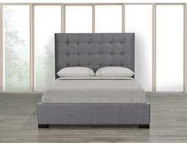 Brassex Upholstered Platform Bed in Slate Grey 