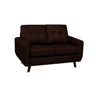 SBF Upholstery Fresno Collection Leather Loveseat in Cranberry 5543