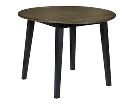 Signature Design by Ashley Froshburg Series Round Drop Leaf Table in Greyish Brown/Black D338-15