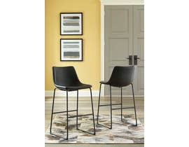 Signature Design by Ashley Centiar Series Tall UPH Barstool (Set of 2) in Black D372-630