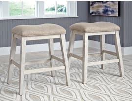 Signature Design by Ashley Skempton Upholstered Stool in White/Light Brown D394-024