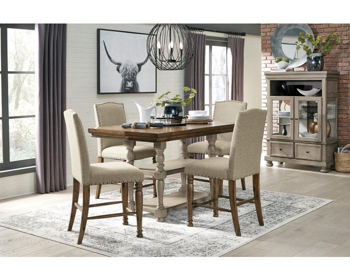 Dining Set Ashley D733 32 124 4 Grey, Ashley Round Table And Chairs