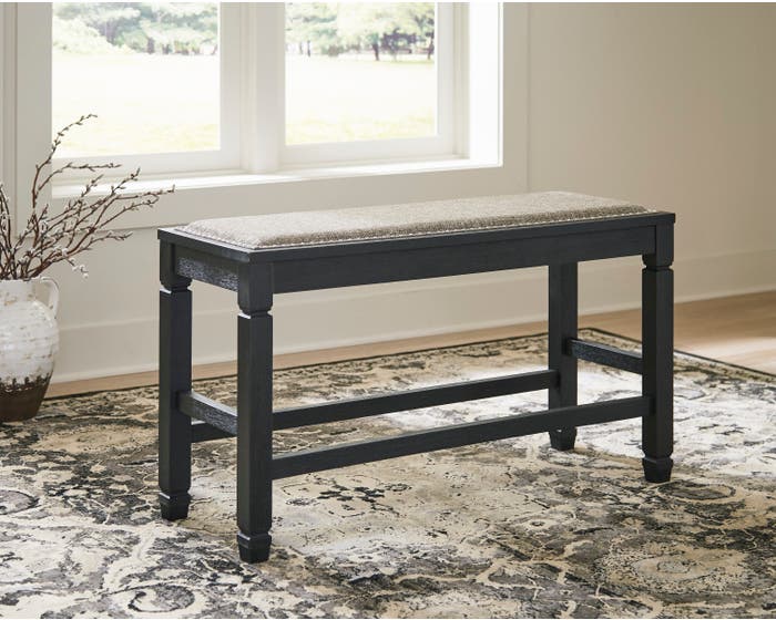 Signature Design by Ashley Tyler Creek Series Upholstered Counter Bench in Antique Black D736-09
