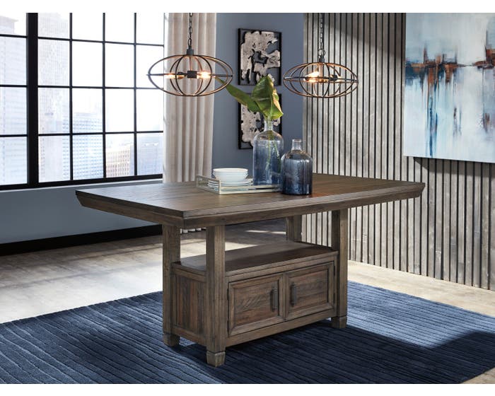 Signature Design by Ashley Johurst Series Dining Counter Table in Greyish Brown D762-32