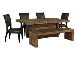 Signature Design by Ashley Dining Table and Chair Set in Brown D775D6