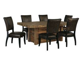 Signature Design by Ashley Dining Table and Chair Set in Brown D775D7