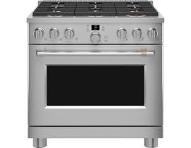 GE Café™ 36" Smart All-Gas Commercial-Style Range with 6 Burners in Stainless Steel CGY366P2TS1