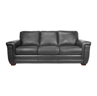 SBF Upholstery Zurick Collection Leather Sofa in Grey 4395