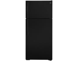 GE Appliances 28 inch 16.6 cu. ft. Top-Freezer Refrigerator in Black GTE17GTNRBB