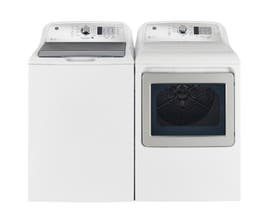 GE Appliances 27 inch Washer and Dryer Laundry Pair in White GTW680BMRWS/GTD65EBMRWS