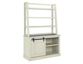 Signature Design by Ashley Jonileene Series Home Office Cabinet and tall Desk Hutch White/Grey Finish H642-40-49