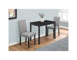 Monarch 3pc Dining Set with Linen Parson Chairs in Grey I1016