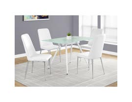Monarch Dining Table with Tempered Glass in White I1032