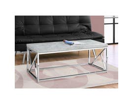 MONARCH Coffee Table - GREY CEMENT WITH CHROME METAL I3375